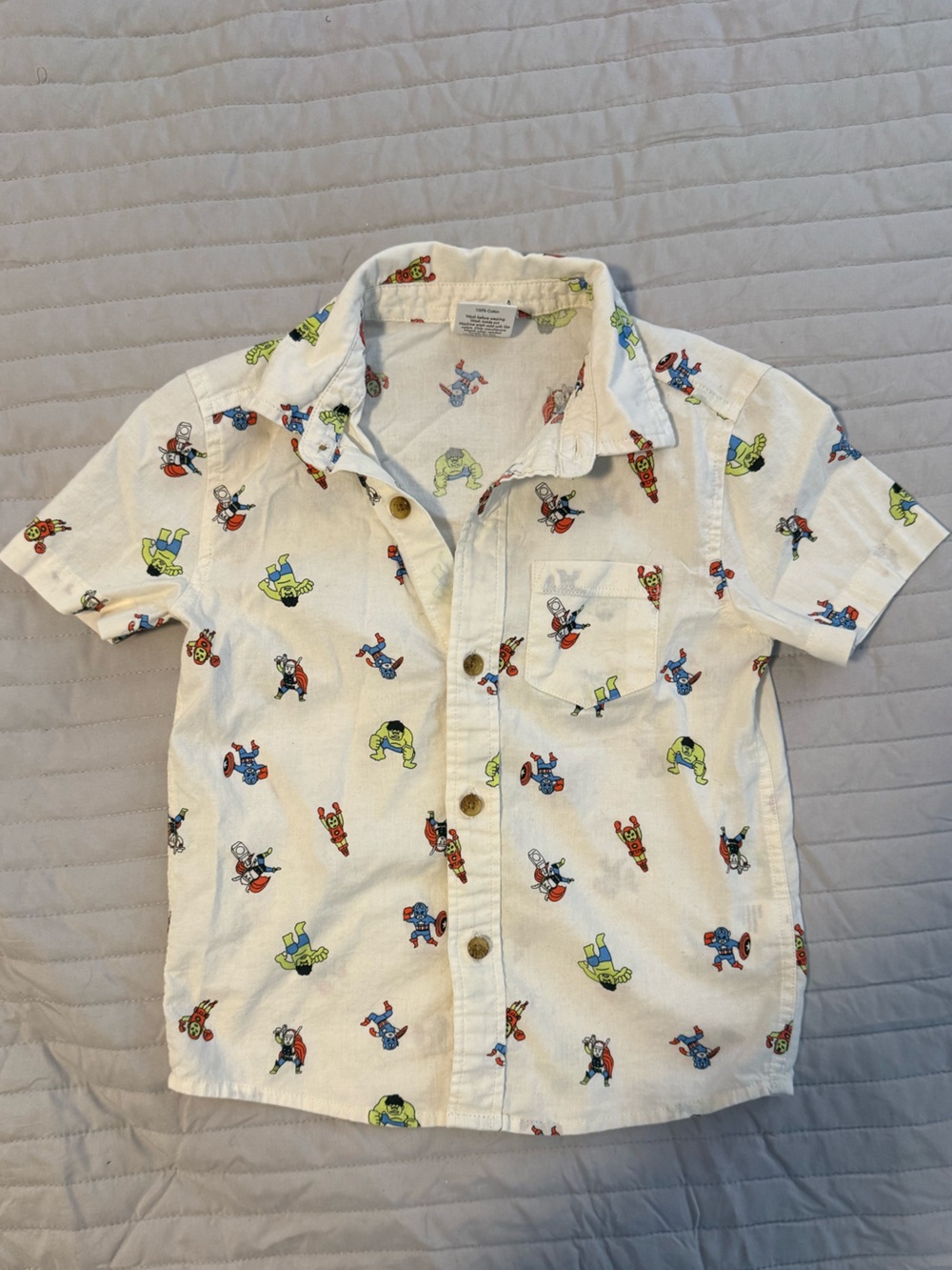 Toddler 4T Marvel Super Hero Avengers Button Up T-Shirt -